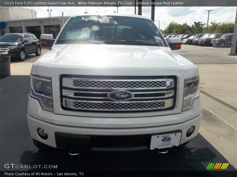 White Platinum Metallic Tri-Coat / Limited Unique Red Leather 2013 Ford F150 Limited SuperCrew 4x4