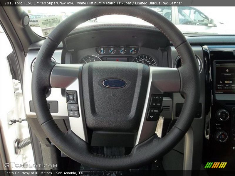 White Platinum Metallic Tri-Coat / Limited Unique Red Leather 2013 Ford F150 Limited SuperCrew 4x4