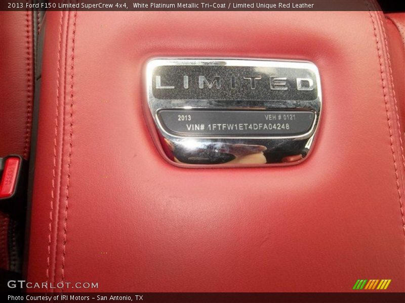 White Platinum Metallic Tri-Coat / Limited Unique Red Leather 2013 Ford F150 Limited SuperCrew 4x4