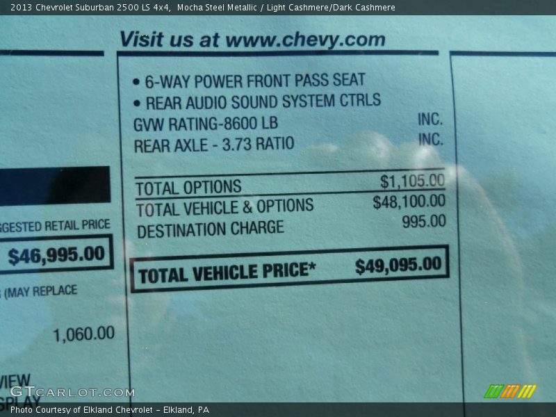 Mocha Steel Metallic / Light Cashmere/Dark Cashmere 2013 Chevrolet Suburban 2500 LS 4x4