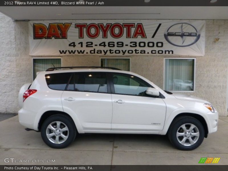 Blizzard White Pearl / Ash 2012 Toyota RAV4 Limited 4WD