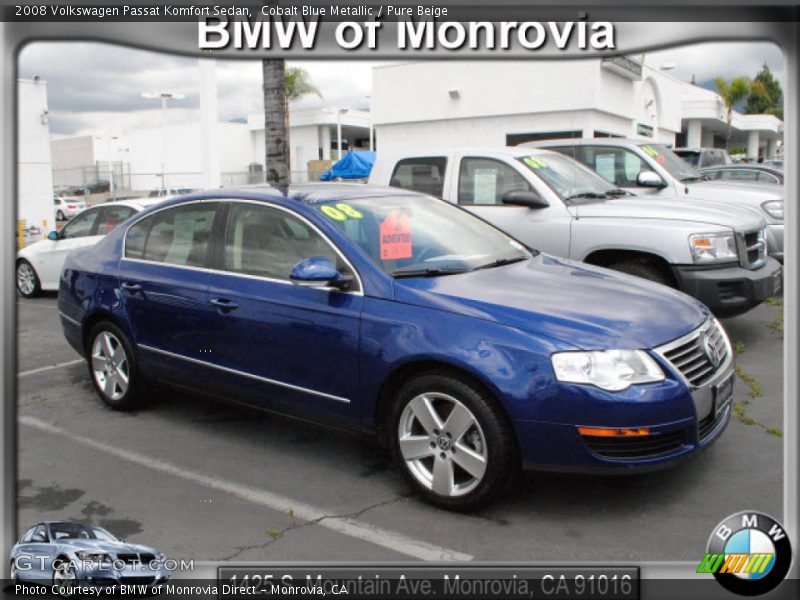 Cobalt Blue Metallic / Pure Beige 2008 Volkswagen Passat Komfort Sedan