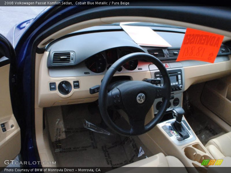 Cobalt Blue Metallic / Pure Beige 2008 Volkswagen Passat Komfort Sedan
