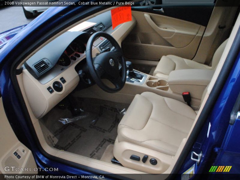 Cobalt Blue Metallic / Pure Beige 2008 Volkswagen Passat Komfort Sedan