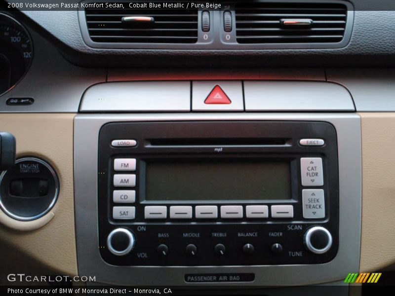 Cobalt Blue Metallic / Pure Beige 2008 Volkswagen Passat Komfort Sedan