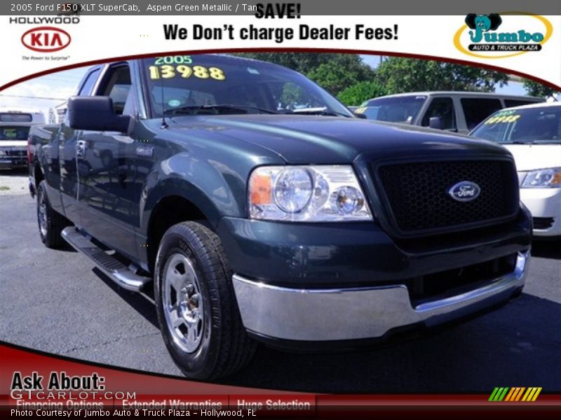 Aspen Green Metallic / Tan 2005 Ford F150 XLT SuperCab