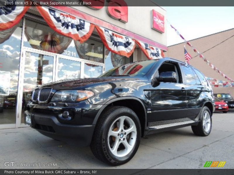 Black Sapphire Metallic / Black 2005 BMW X5 3.0i
