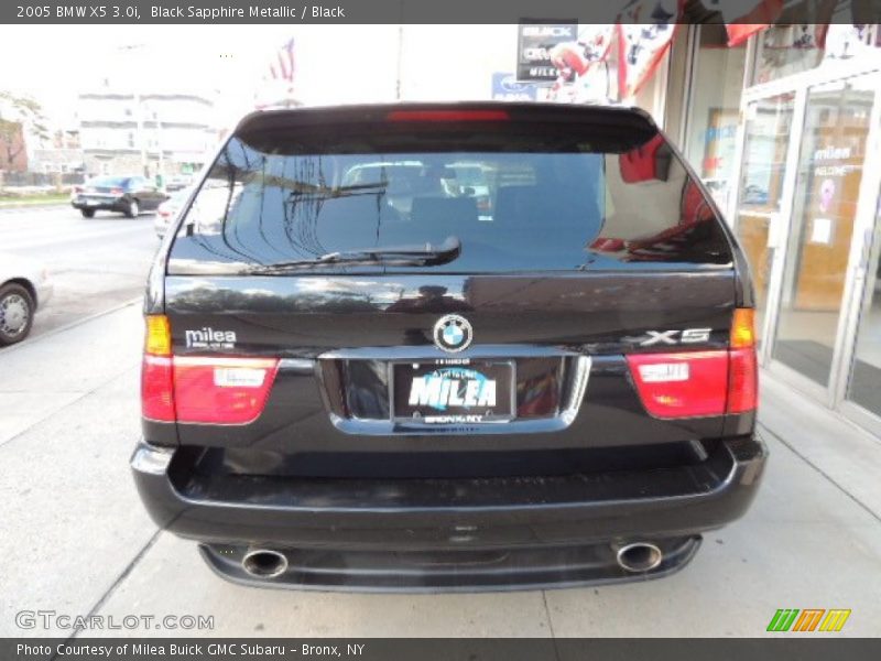 Black Sapphire Metallic / Black 2005 BMW X5 3.0i