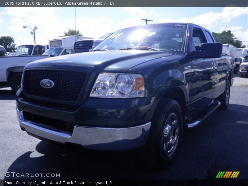 Aspen Green Metallic / Tan 2005 Ford F150 XLT SuperCab