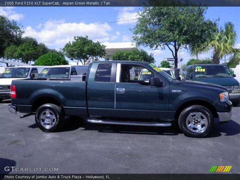 Aspen Green Metallic / Tan 2005 Ford F150 XLT SuperCab