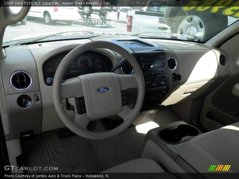 Aspen Green Metallic / Tan 2005 Ford F150 XLT SuperCab