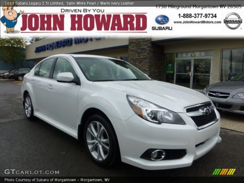 Satin White Pearl / Warm Ivory Leather 2013 Subaru Legacy 2.5i Limited