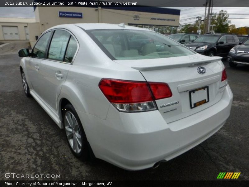 Satin White Pearl / Warm Ivory Leather 2013 Subaru Legacy 2.5i Limited