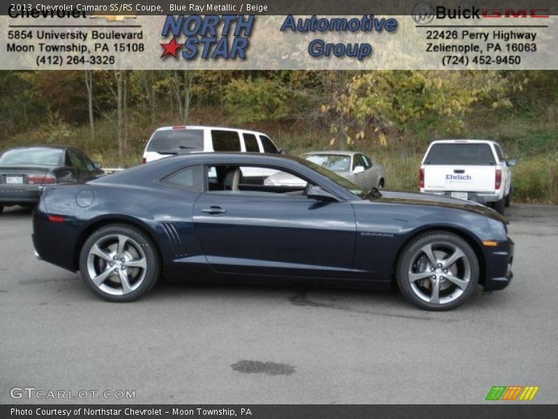 Blue Ray Metallic / Beige 2013 Chevrolet Camaro SS/RS Coupe