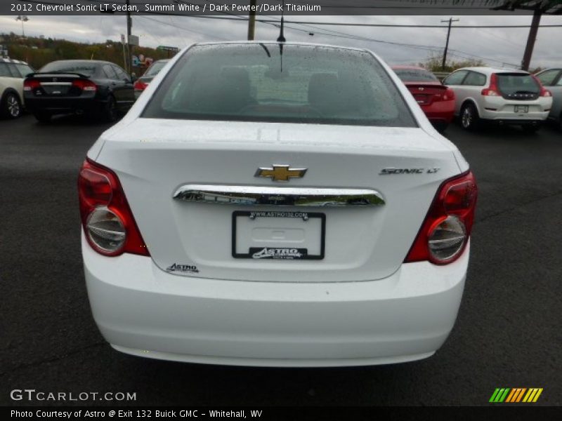 Summit White / Dark Pewter/Dark Titanium 2012 Chevrolet Sonic LT Sedan