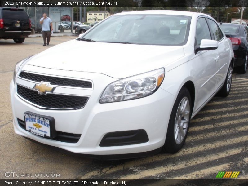 Summit White / Cocoa/Light Neutral 2013 Chevrolet Malibu LT
