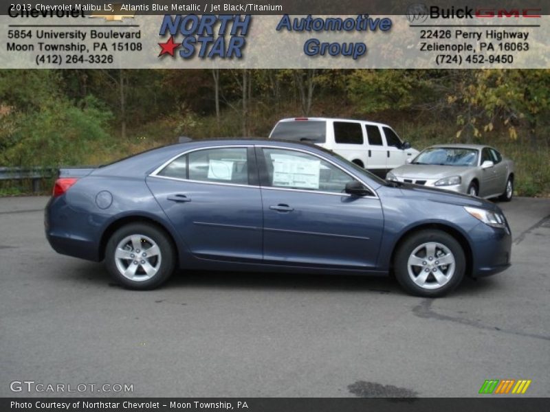 Atlantis Blue Metallic / Jet Black/Titanium 2013 Chevrolet Malibu LS