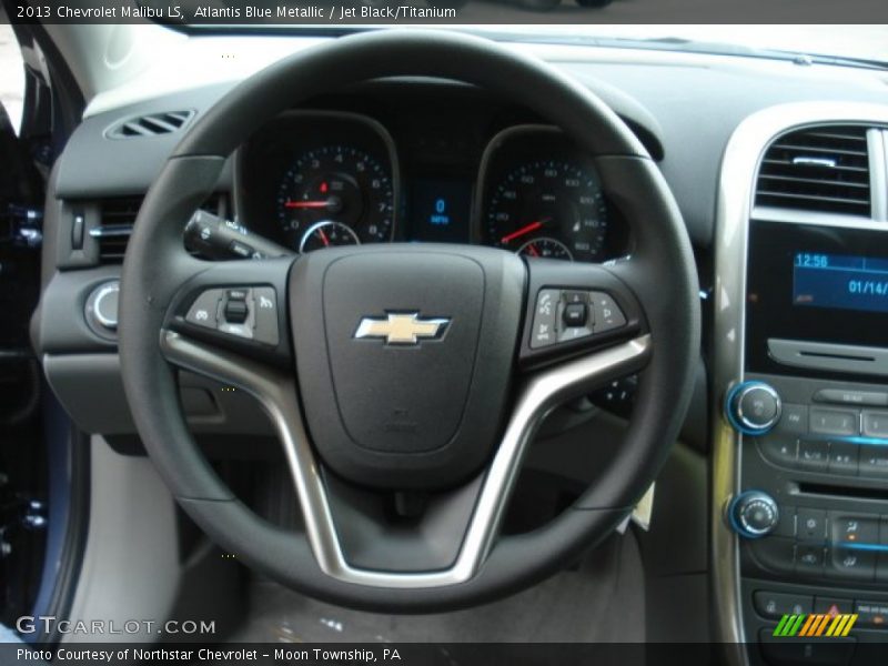 Atlantis Blue Metallic / Jet Black/Titanium 2013 Chevrolet Malibu LS