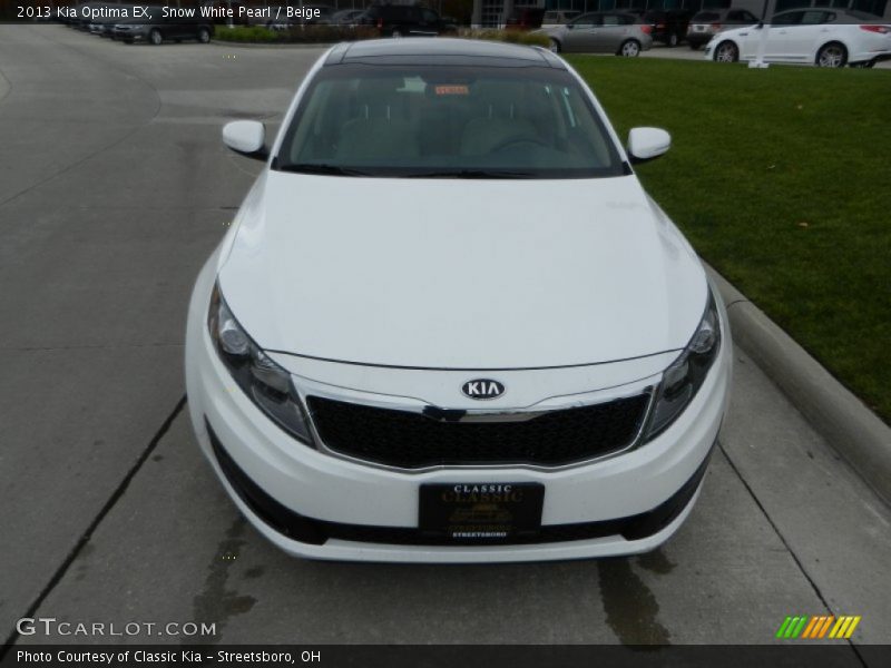 Snow White Pearl / Beige 2013 Kia Optima EX