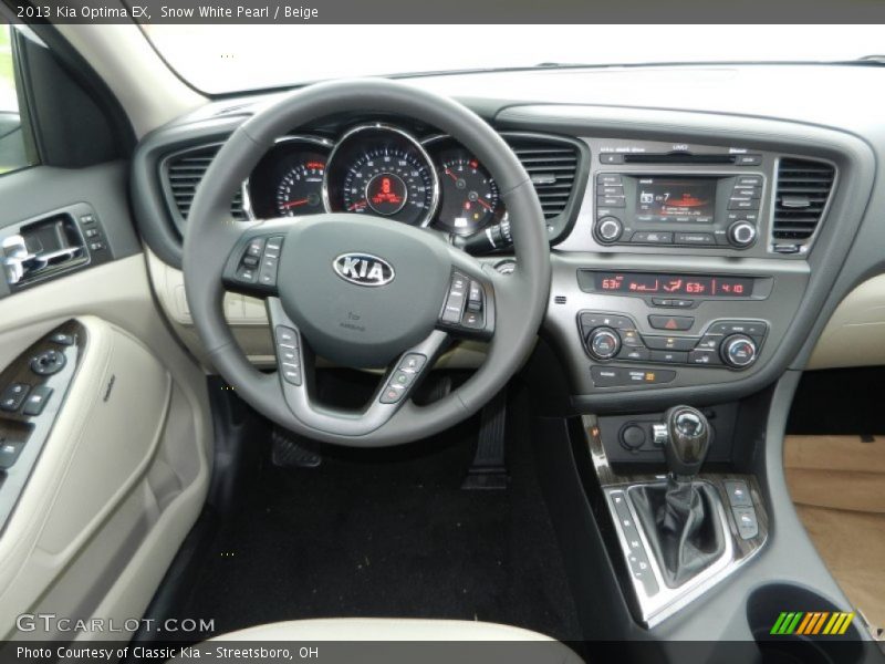 Snow White Pearl / Beige 2013 Kia Optima EX