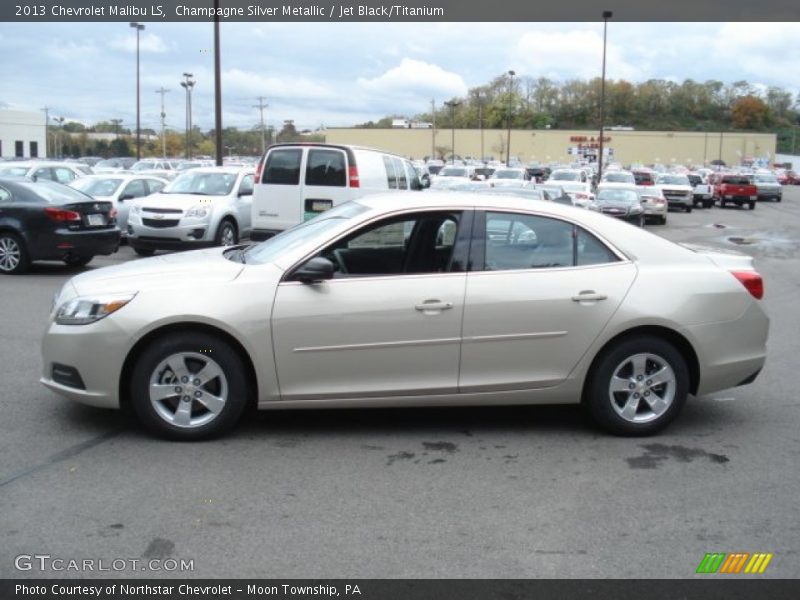 Champagne Silver Metallic / Jet Black/Titanium 2013 Chevrolet Malibu LS