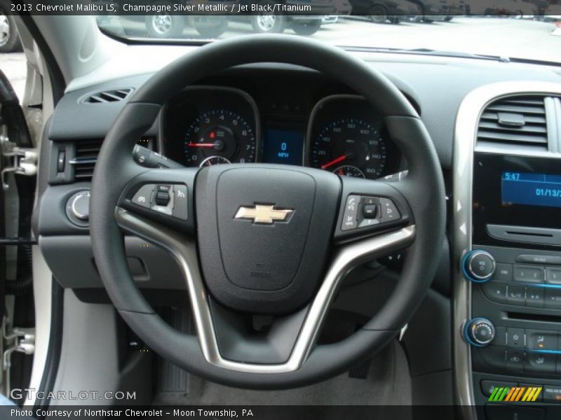 Champagne Silver Metallic / Jet Black/Titanium 2013 Chevrolet Malibu LS