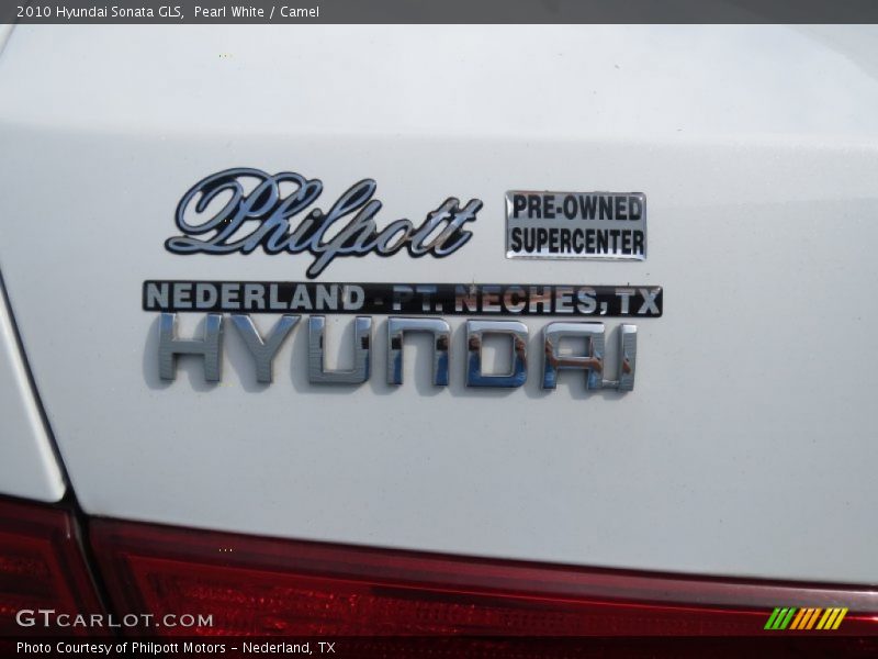 Pearl White / Camel 2010 Hyundai Sonata GLS
