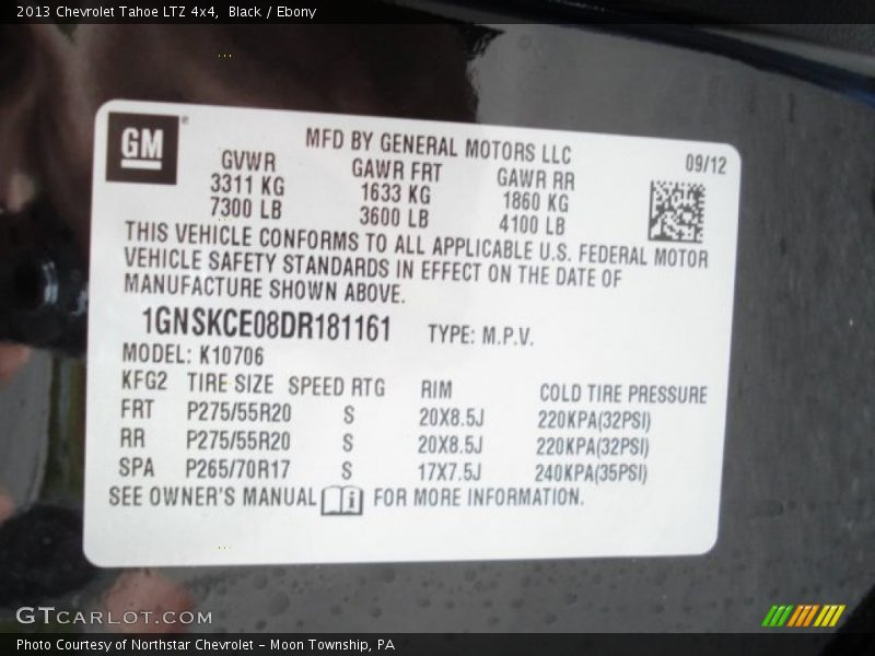 Black / Ebony 2013 Chevrolet Tahoe LTZ 4x4