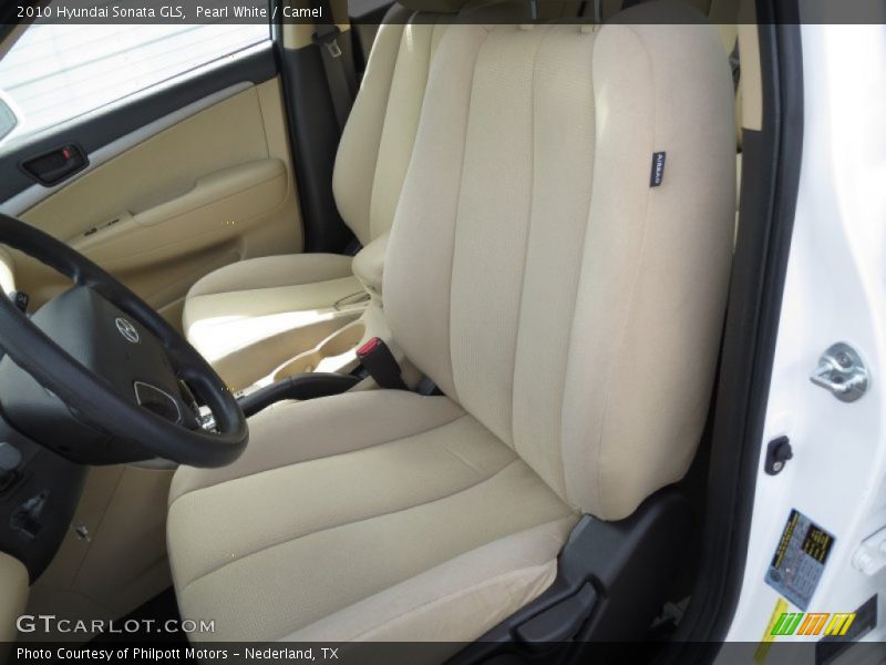 Pearl White / Camel 2010 Hyundai Sonata GLS