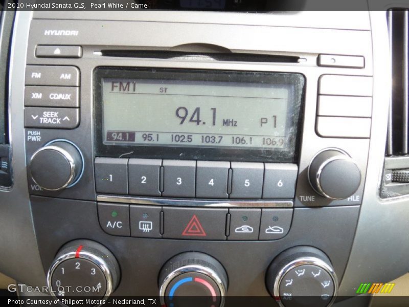 Pearl White / Camel 2010 Hyundai Sonata GLS