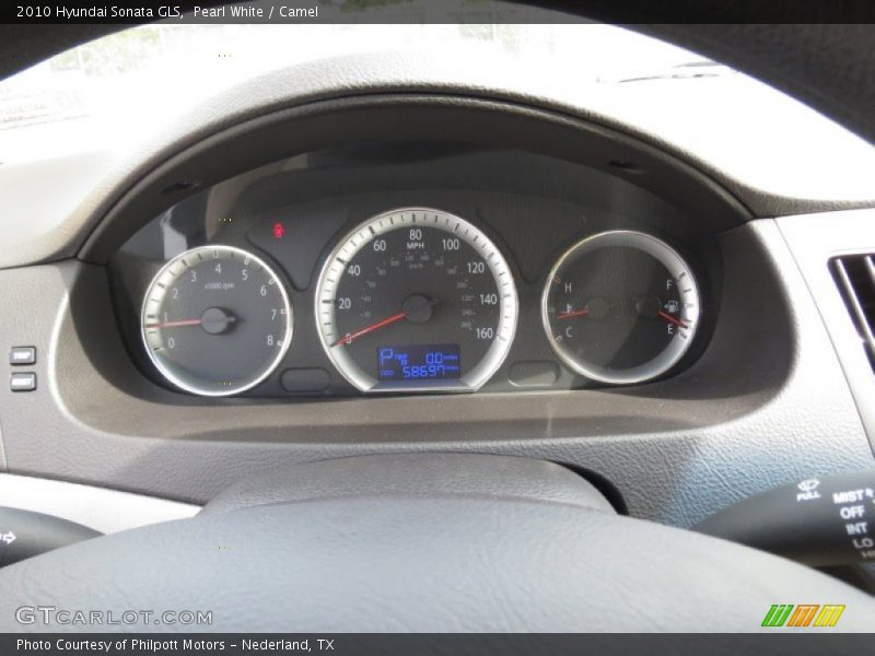 Pearl White / Camel 2010 Hyundai Sonata GLS