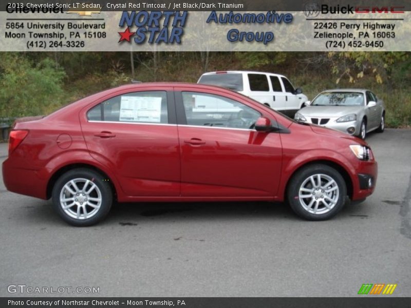 Crystal Red Tintcoat / Jet Black/Dark Titanium 2013 Chevrolet Sonic LT Sedan