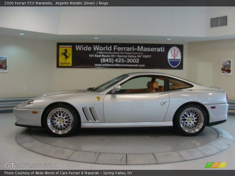 Argento Metallic (Silver) / Beige 2000 Ferrari 550 Maranello