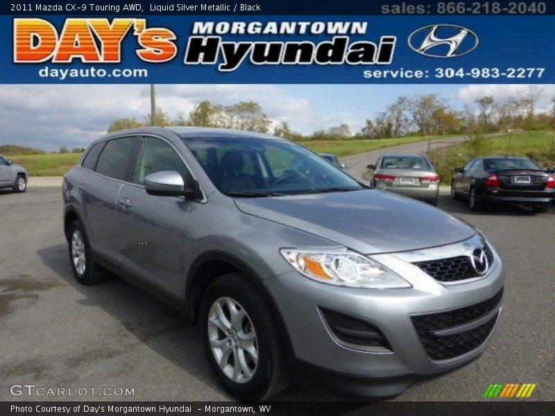 Liquid Silver Metallic / Black 2011 Mazda CX-9 Touring AWD