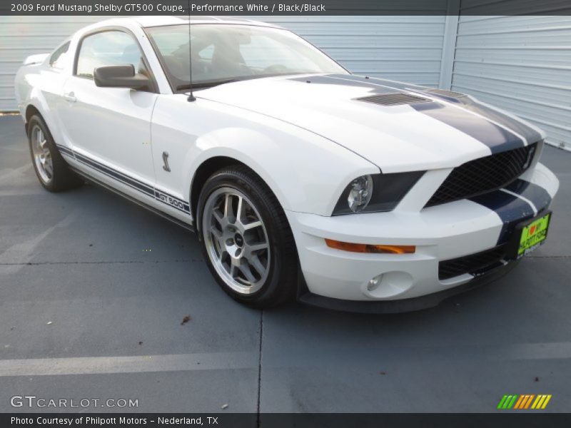 Performance White / Black/Black 2009 Ford Mustang Shelby GT500 Coupe