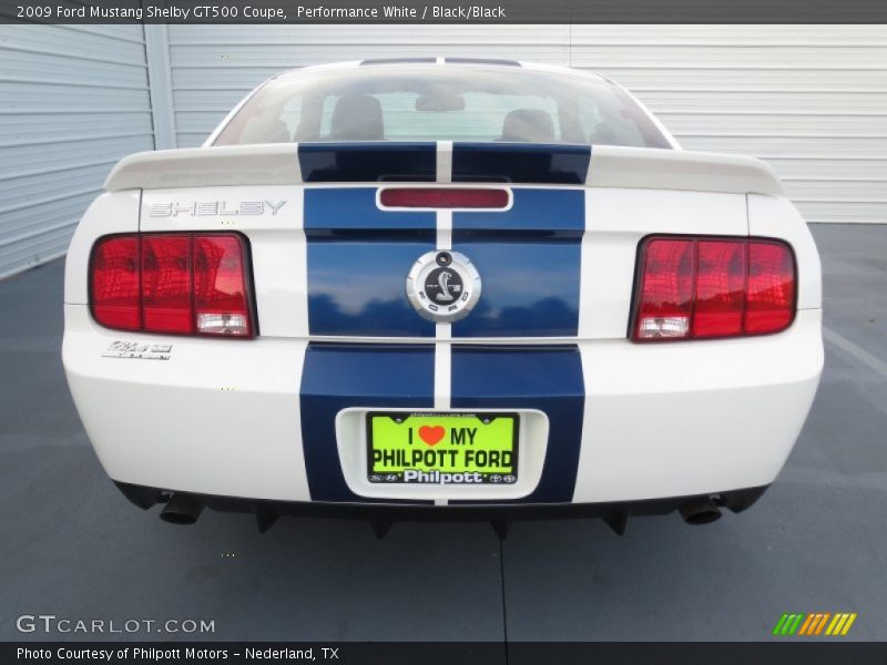 Performance White / Black/Black 2009 Ford Mustang Shelby GT500 Coupe