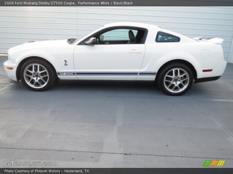 Performance White / Black/Black 2009 Ford Mustang Shelby GT500 Coupe