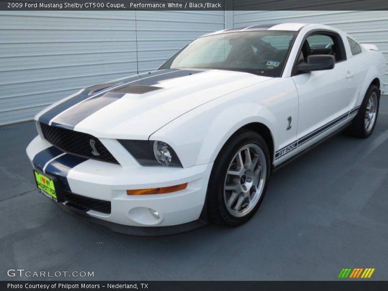 Performance White / Black/Black 2009 Ford Mustang Shelby GT500 Coupe