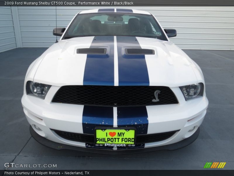 Performance White / Black/Black 2009 Ford Mustang Shelby GT500 Coupe