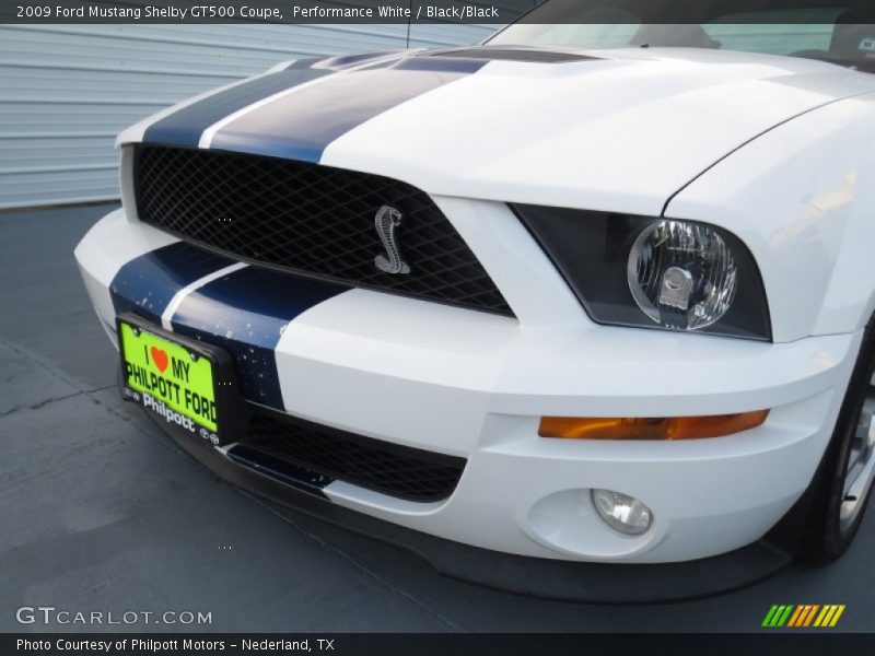 Performance White / Black/Black 2009 Ford Mustang Shelby GT500 Coupe