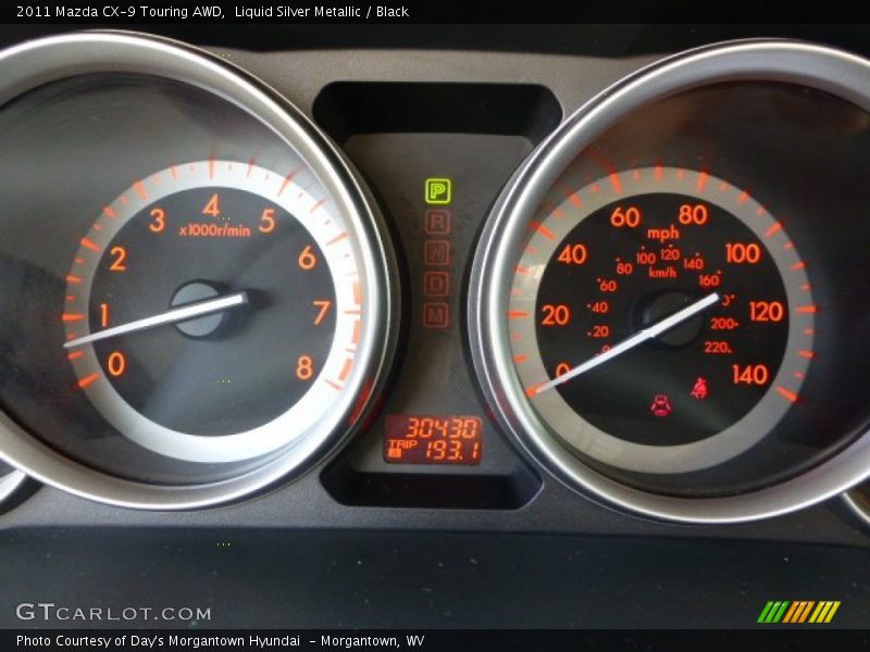 Liquid Silver Metallic / Black 2011 Mazda CX-9 Touring AWD