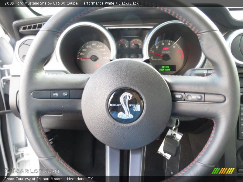 Performance White / Black/Black 2009 Ford Mustang Shelby GT500 Coupe
