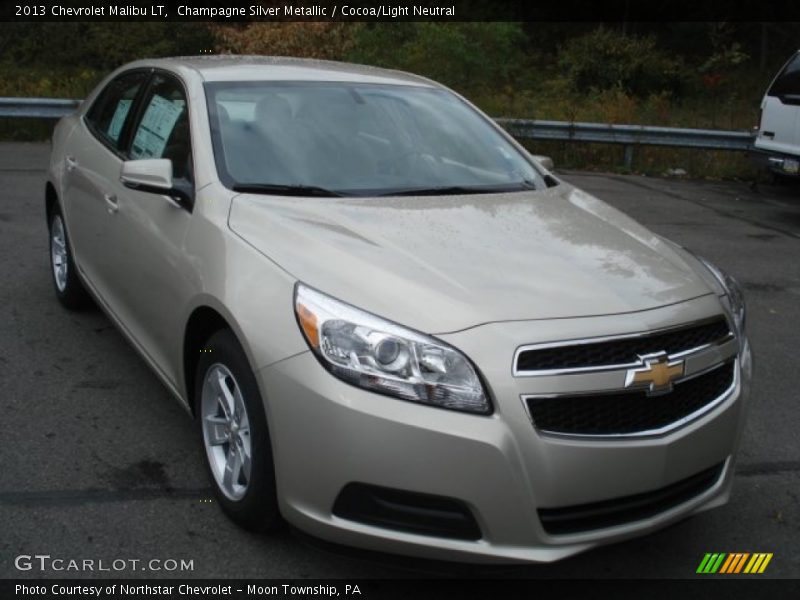 Champagne Silver Metallic / Cocoa/Light Neutral 2013 Chevrolet Malibu LT