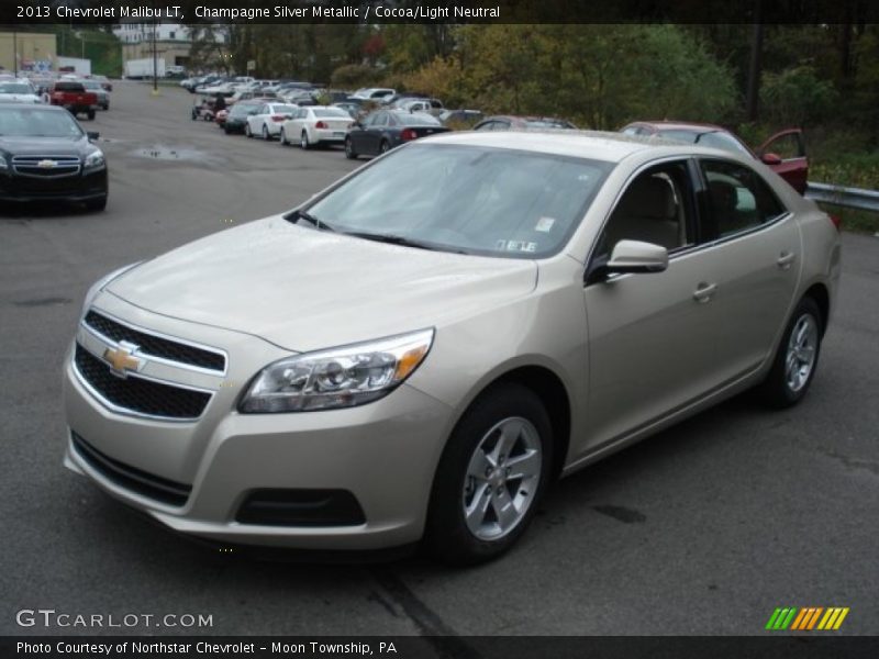 Champagne Silver Metallic / Cocoa/Light Neutral 2013 Chevrolet Malibu LT