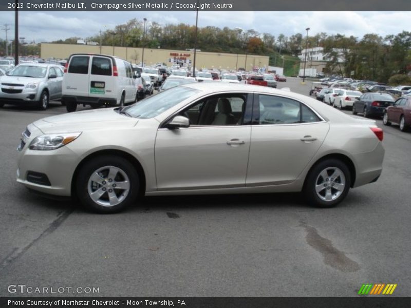 Champagne Silver Metallic / Cocoa/Light Neutral 2013 Chevrolet Malibu LT