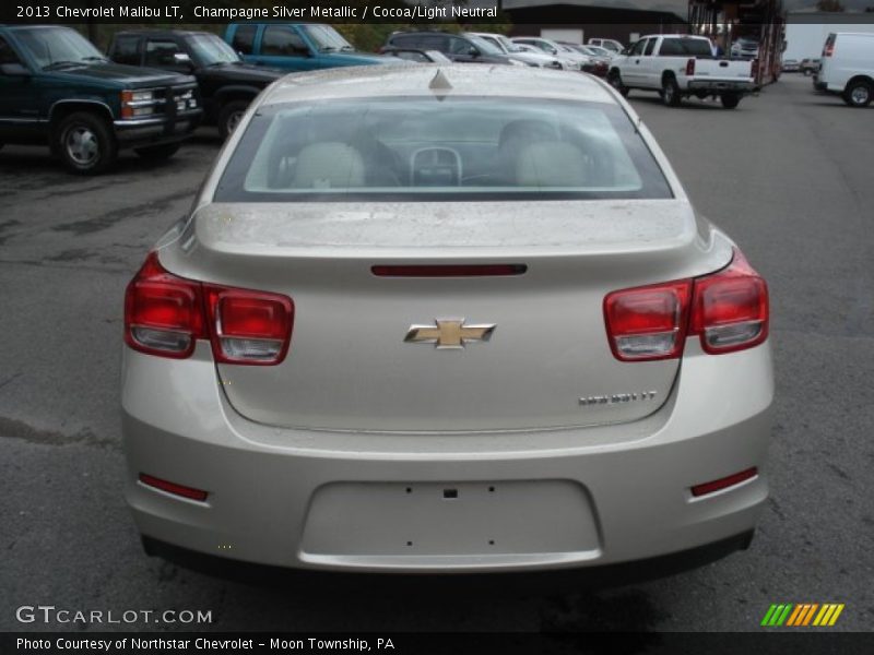 Champagne Silver Metallic / Cocoa/Light Neutral 2013 Chevrolet Malibu LT