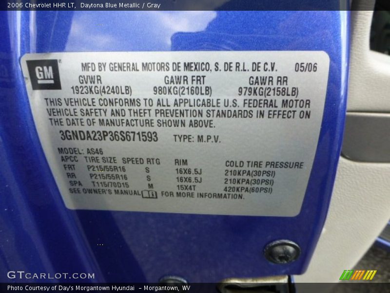 Daytona Blue Metallic / Gray 2006 Chevrolet HHR LT