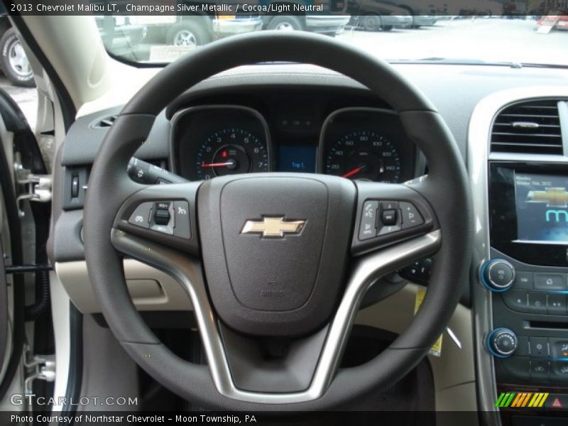 Champagne Silver Metallic / Cocoa/Light Neutral 2013 Chevrolet Malibu LT