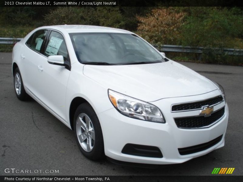 Summit White / Cocoa/Light Neutral 2013 Chevrolet Malibu LT