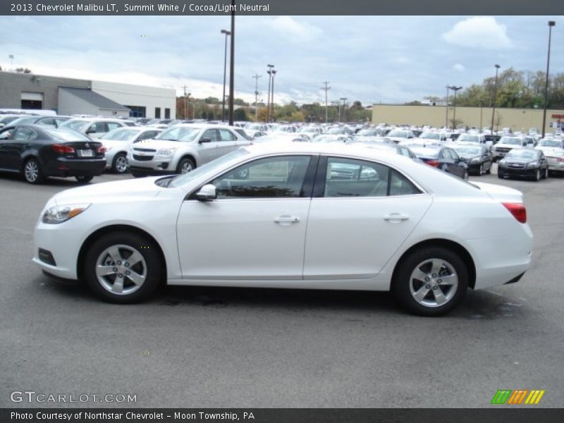 Summit White / Cocoa/Light Neutral 2013 Chevrolet Malibu LT